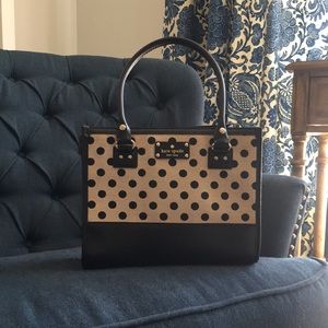 Kate spade poka dot purse leather trim
